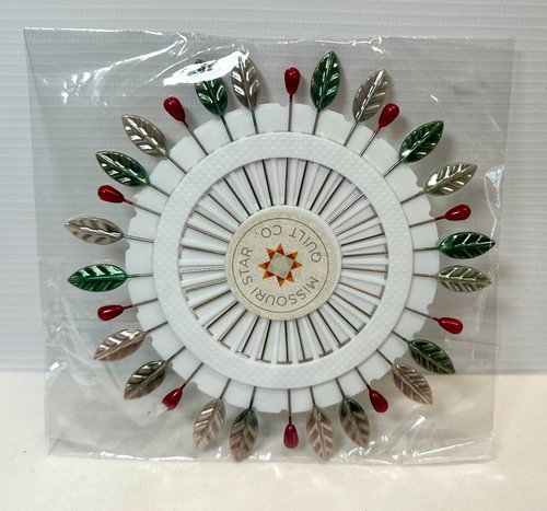 Missouri Star Quilt Co. Holiday Sewing Pins ~ 30 Green Holly & Red Berries Pins