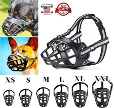 Adjustable Dog Muzzle Silicone Breathable Strong Basket Dogs Mouth Muzzles USA
