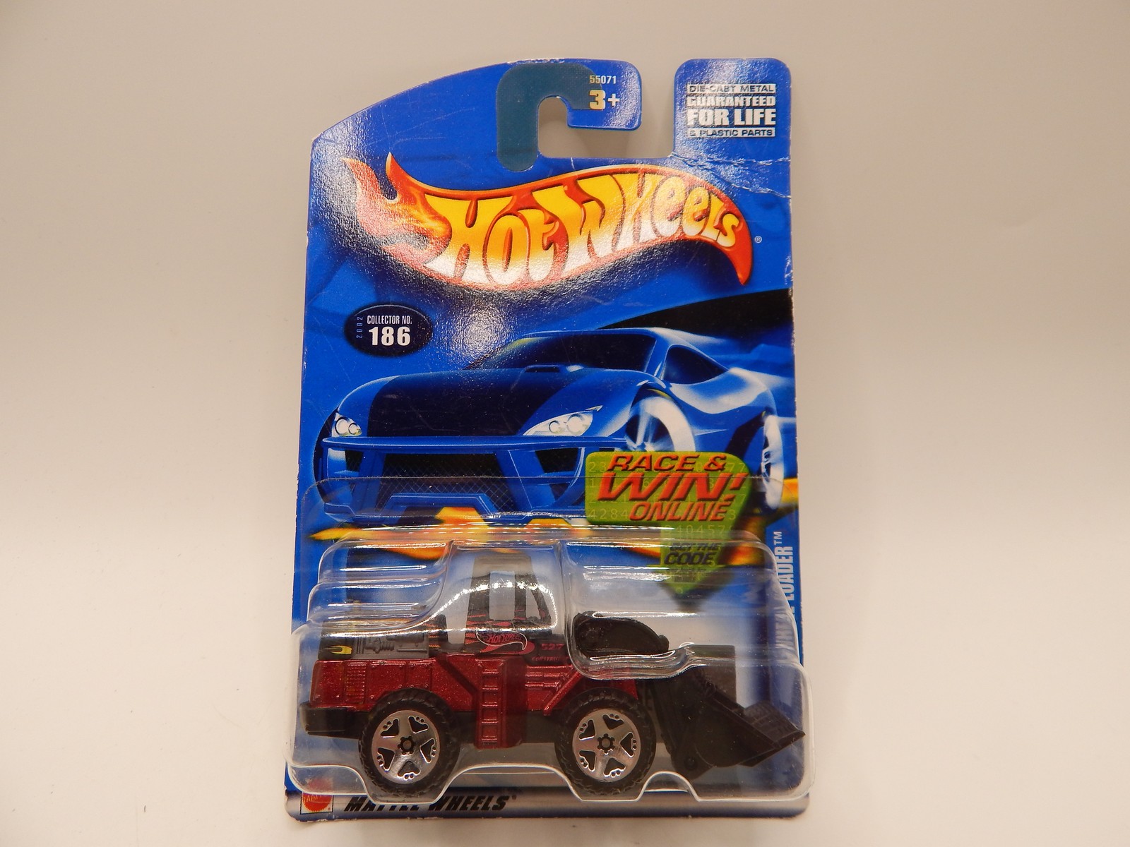 2001 Hot Wheels Red Wheel Loader Race and Win 186