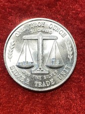 1 oz In Silver Trade Unit Round .999 Fine 99.95 per troy oz