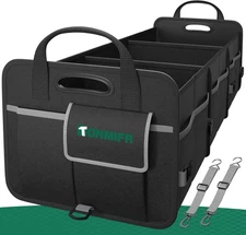 Heavy-Duty Trunk Organizer & Multi-Compartment 92L (Organizer Only), Black 