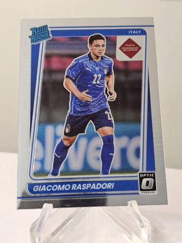 2021 22 Donruss Giacomo Raspadori Opti Chrome Rated Rookie Parallel Card #187