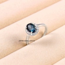 London Blue Topaz, 925 Sterling Silver, Blue Topaz Ring, December Birthstone