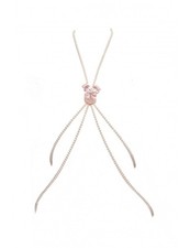 Collana corpo perle body peach powder swarovski regalo catena sexy