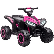 HOMCOM Quad Elettrico per Bambini 12V 2 Velocità Ruote con Clacson Rosa