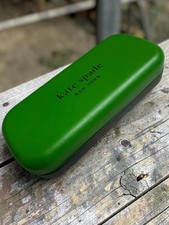 Kate Spade New York Hard Clamshell Eyeglass Case Green Black with Polka Dot