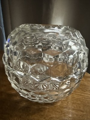 Vintage Cubist  Style Clear Glass Fairy Lamp Light Small Chip Inside Bottom