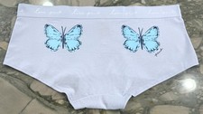 NEW Victoria Secret PINK Cotton Logo Boyshort - Arctic Ice  Butterfly - XXL