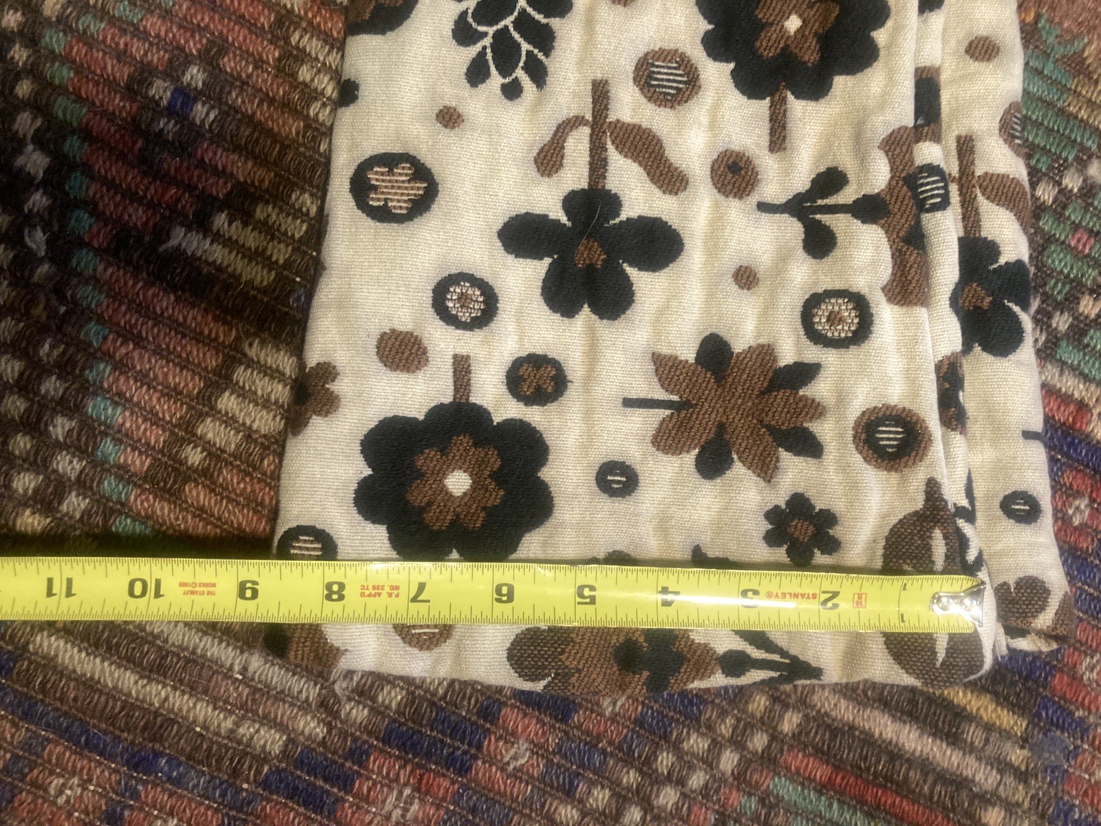 2pc Vest Pants suit Set Womens S Brown Tapestry bell bottom 70s Floral Vtg daisy