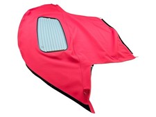 Fits Mazda Miata 90-05 Haartz Red Canvas Soft Top Dot Heated Glass Window