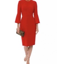 L.K. Bennett London Doris Red Peplum Bell Sle...