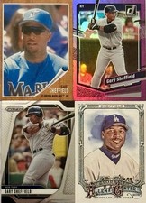 Four Card Gary Sheffield Lot Marlins Yankees Dodgers