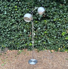 VINTAGE 1970'S DANISH SILVER SWING ARM FLOOR LAMP