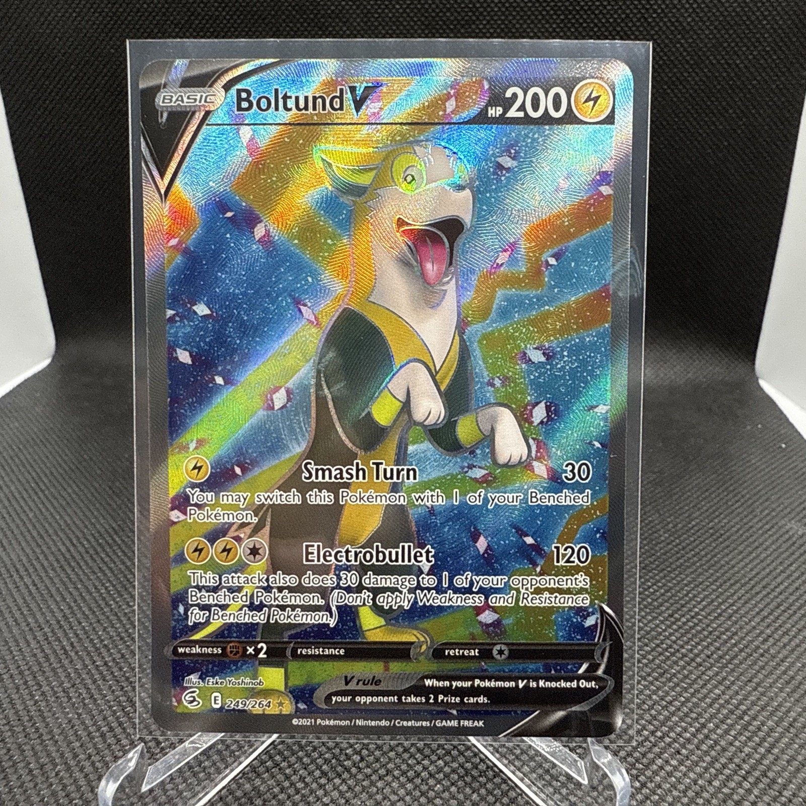 Pokemon, Boltund V (Full Art) - 249/264 Ultra Rare Fusion Strike NM, TCG