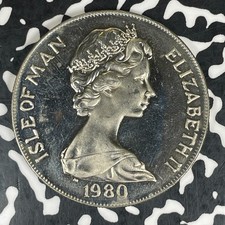 1980 Isle of Man Queen Mother 80th 1 Crown Lot#C6107 High Grade! Beautiful!