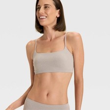 Auden Women's Seamless Bralette, Light Heather Grey Size L