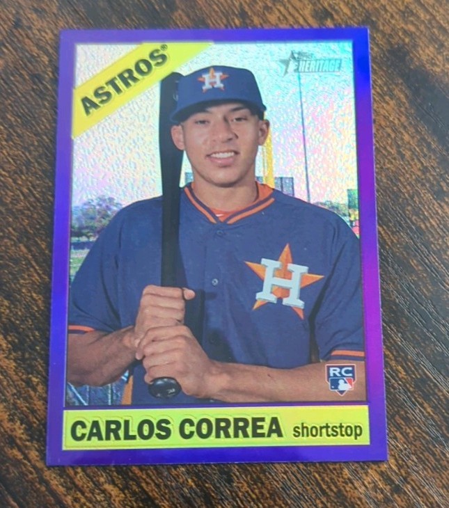 2015 Topps Heritage - Carlos Correa #563 Chrome Purple Refractor (RC)