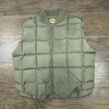 Cabelas Vest Mens Large Premier Northern Goose Down Puffer Olive Green Zip
