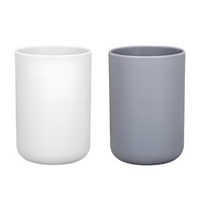 2 Pieces Plastic Bathroom Tumbler Cup Toothbrush Holder Organizer Tumbler Cup...
