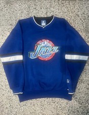 Vintage Utah Jazz Starter Sweatshirt Blue NBA Crewneck Mens Large