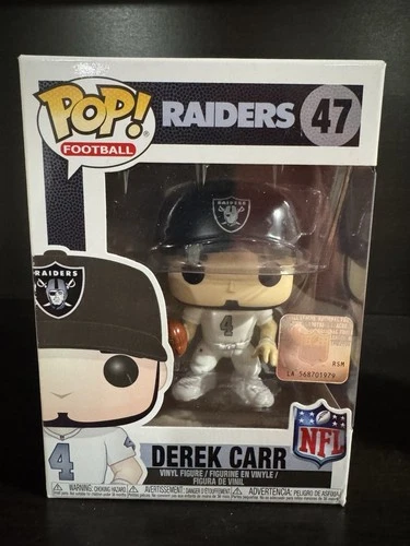 Funko Pop NFL Derek Carr #47 White Jersey Raiders Color Rush Vaulted