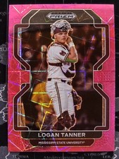 2022 Panini Prizm Draft Picks - Logan Tanner #PDP55 Neon Pink Velocity Prizm RC 