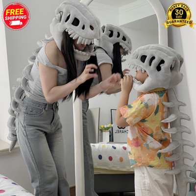 Realistic Dinosaur Skeleton Costume Set Wearable Head Back Bone Party Cosplay