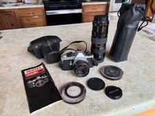 Pentax ME Super film camera with 2 lenses