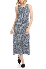NEW KAREN KANE BLUE BLACK MIDI DRESS SIZE XL $158