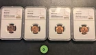 G) Lot of 4: 1949 (D) Lincoln Wheat Pennies NGC-CERTIFIED MS64 RED 🔥🍒