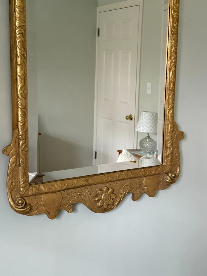 Espejo de águila hoja de oro colonial Williamsburg Friedman Brothers - estilo Chippendale Foto 4 de 4