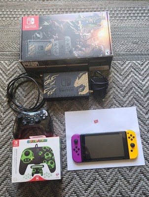Nintendo Switch Handheld System Console Used Purple/Yellow Joy-Con, USB-C 
