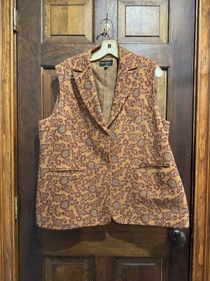 Vintage Callaghan Embroidered Waistcoat 42 Eu Vest Italy Gigli Versace Cashmere