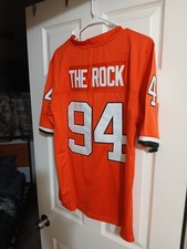 Mens Small Dwayne Johnson The Rock Miami Hurricanes Stitched Jersey New