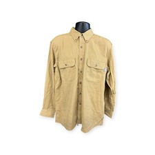 Tyndale FR Flame Resistant Work Shirt Mens Large Tan 8 CAL CAT 2 NFPA 2112