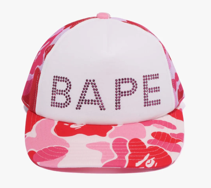 A Bathing Ape ABC Camo Crystal Stone Mesh Cap Unisex Casual