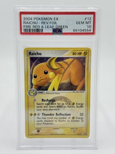 Pokemon EX Fire Red & Leaf Green 12/112 Raichu Reverse Foil PSA 10