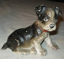  2 ANTIQUE SOLID CAST IRON HUBLEY BOSTON TERRIER DOG ART STATUE HOME DOORSTOP