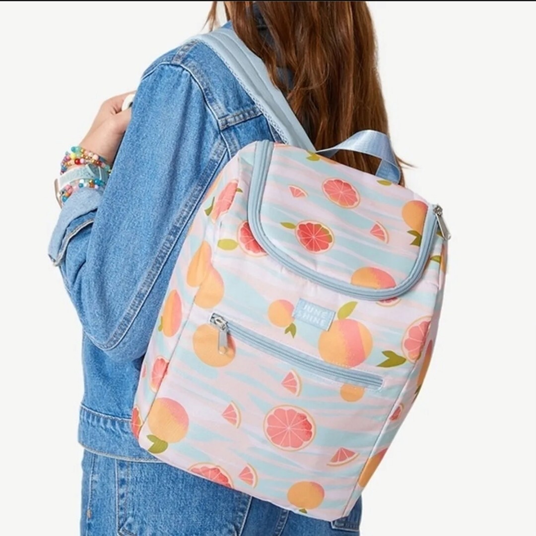 Juneshine Cooler Backpack- Light Blue Summer Citrus-(10&rdquo; X 6&rdquo; X 13&rdquo;)NWT