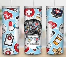 Nurse Life - 20oz Skinny Tumbler - Custom Fun Gift - Insulated Stainless