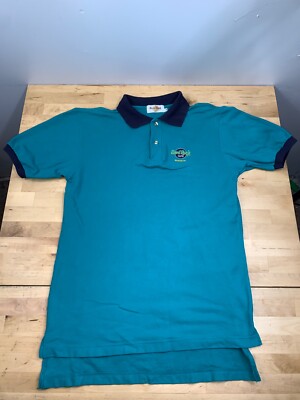 Hard Rock Cafe Bangkok Polo Shirt Green Short Sleeve M Casual #4824