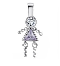 Premium Silver Plate Birthstone Girl Boy Charming Idea Pendant Charm Baby Shower