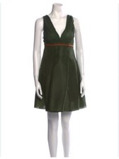 D&G Dolce Gabbana Green Organza/Silk Dress 42/XS