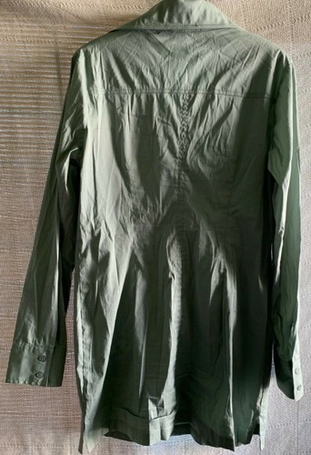 MARCIANO GREEN SAFARI front tie mini dress size LARGE - Picture 3 of 10