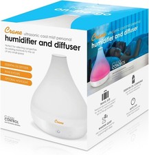Crane Ultrasonic Cool Mist Small Personal Humidifier Diffuser Option Nightlight