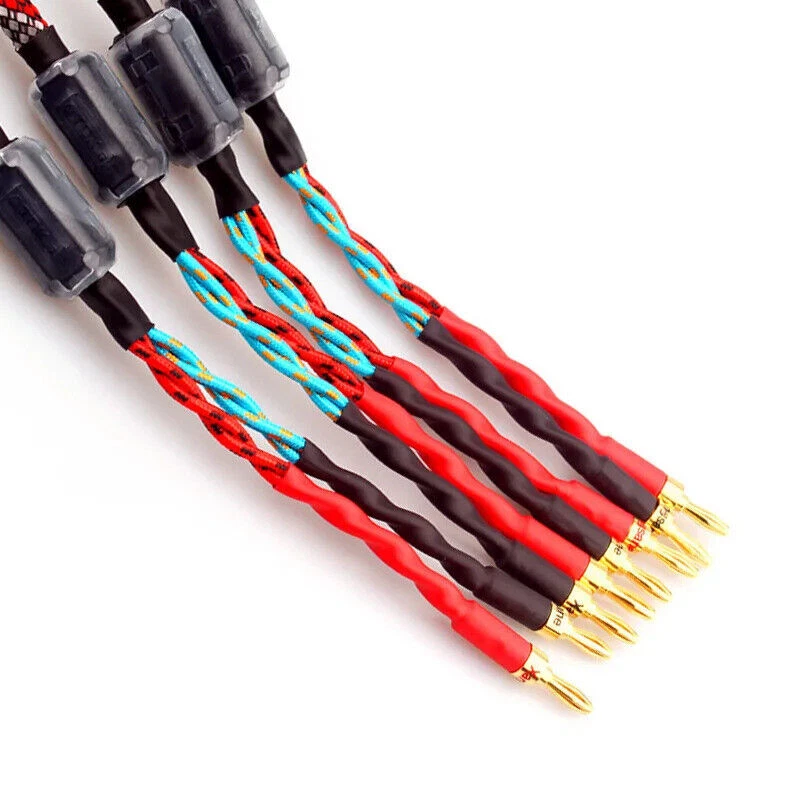 Pair 12AWG OCC HiFi Speaker Wire 8 Strands Braided Pure Copper Loudspeaker Cable - Image 4 of 4