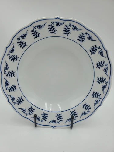 New Blue Danube Japan Rim Soup Bowl Blue Floral Print
