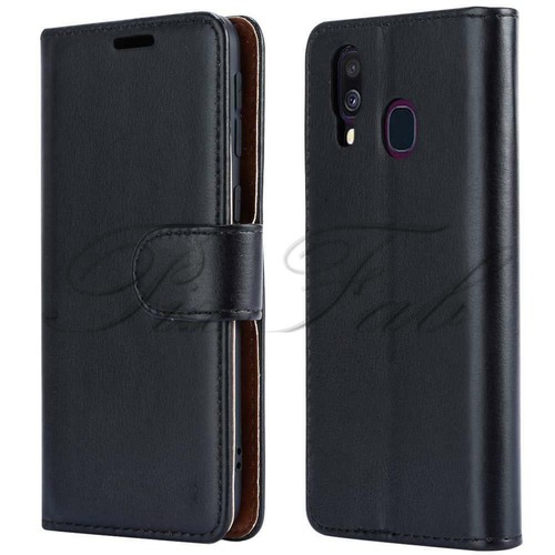 For Samsung Galaxy A20e A202F Black Leather Wallet Phone Case + HD Screen Guard - Picture 3 of 12