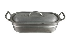 Braz Lisboa Aluminum Fish Kettle Poacher Steamer Pan w Trivet 14 x 6 x 4.5"
