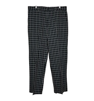 Izod XFG Golf Pants Mens 38x32 Black Plaid X-Treme Function UPF